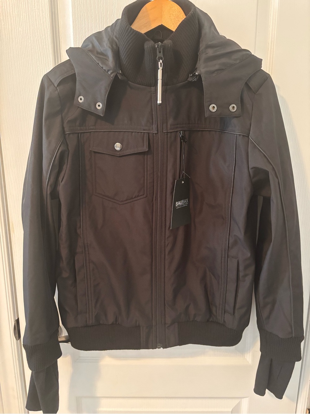 Women’s Black BAUBAX Hooded Bomber Jacket